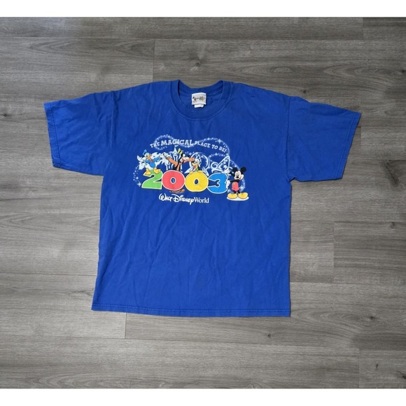 Disney Other - Vintage Y2K 2003 Disney Mens XL Spell Out Walt Disney World Park T-Shirt Blue